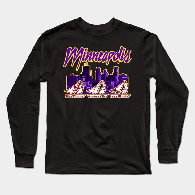 Minneapolis Purple City Long Sleeve T-Shirt by nickbuccelli